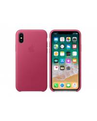 Etui do iPhone X Apple Leather Case - amarantowy  - zdjęcie 2