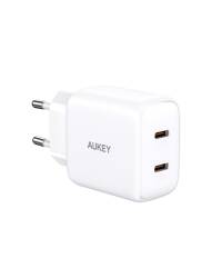 Ładowarka sieciowa Aukey PA-R1S 20W 2xUSB-C PD  - zdjęcie 1