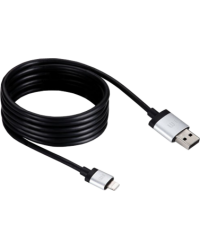 Kabel do iPhona/iPada Lightning JustMobile AluCable 1.5m - czarny  - zdjęcie 1
