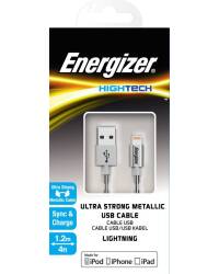 Kabel do iPhone/iPad Energizer Lightning to USB stalowy - srebrny - zdjęcie 1