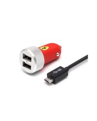 Ładowarka samochodowa Ferrari 2.1A 2x USB + kabel  - zdjęcie 1