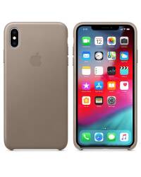 Etui do iPhone Xs Max Apple Leather Case - jasnobeżowe - zdjęcie 4