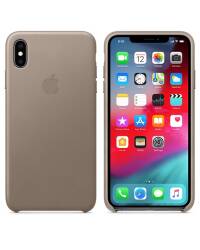 Etui do iPhone Xs Max Apple Leather Case - jasnobeżowe - zdjęcie 5