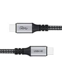 Kabel eSTUFF USB4 C - C 40Gbps 1.2m - Szary - zdjęcie 3