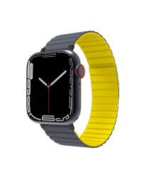 Pasek do Apple Watch 42/44/45/49 mm JCPAL FlexForm Szary/Żółty L - zdjęcie 1