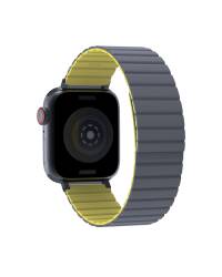 Pasek do Apple Watch 38/40/41 mm JCPAL FlexForm Szary/Żółty S - zdjęcie 2