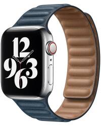 Apple pasek do Apple Watch 41mm z karbowanej skóry rozmiar S/M - bałtycki błękit - zdjęcie 1