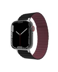 Pasek do Apple Watch 42-45MM JCPAL FlexForm - Czarny/Bordowy - zdjęcie 1
