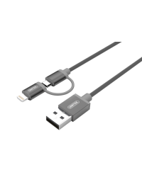 Kabel do iPhone/iPad Lighning/MicroUSB MFI Unitek Mobile - szary  - zdjęcie 1