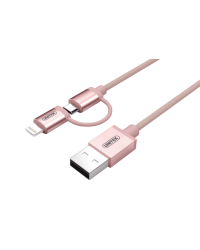 Kabel do iPhone/iPad Lighning/MicroUSB MFI Unitek Mobile - rózowy  - zdjęcie 1