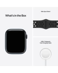 Apple Watch S7 45mm Nike GPS w kolorze północy - pasek sportowym Nike w kolorze antracytu czarnym - zdjęcie 2