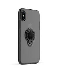 Etui do iPhone X/XS Puro Magnet Ring Cover - czarne - zdjęcie 1