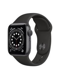 Apple Watch S6 44mm Gwiezdna Szarość z paskiem w kolorze czarnym - zdjęcie 1