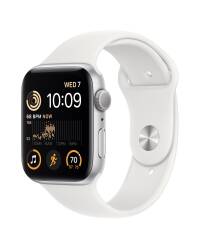 Apple Watch SE 2 44mm aluminium w kolorze srebrnym z paskiem sportowym w kolorze białym - zdjęcie 1