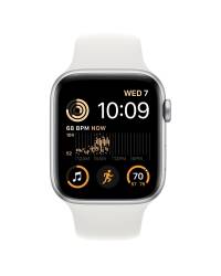 Apple Watch SE 2 44mm aluminium w kolorze srebrnym z paskiem sportowym w kolorze białym - zdjęcie 2