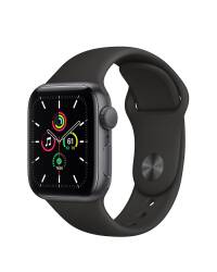 Apple Watch SE 40mm Gwiezdna Szarość z paskiem w kolorze czarnym - zdjęcie 1
