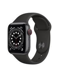 Apple Watch S6 40mm GPS + Cellular Gwiezdna Szarość z paskiem w kolorze czarnym - zdjęcie 1