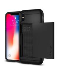 Etui do iPhone X Spigen Slim Armor CS - czarne  - zdjęcie 1