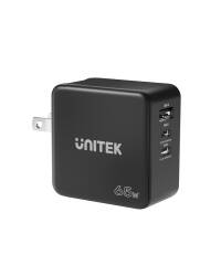 Ładowarka sieciowa Unitek GaN 3 port 65W USB-A 2 x USB-C P1117B - czarna - zdjęcie 1