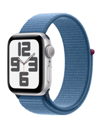 Apple Watch SE2 40mm aluminium w kolorze srebrnym z opaską sportową w kolorze zimowego błękitu  - zdjęcie 1