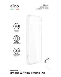Etui do iPhone X/Xs Aiino Glassy ze szklanym tyłem przezroczyste - zdjęcie 1