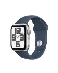 Apple Watch SE 2 44mm aluminium srebrny z paskiem sportowym w kolorze sztormowego błękitu - zdjęcie 1