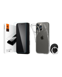 RZESZÓW Etui do iPhone 14 Pro Spigen Crystal Flex Clear + szkło - przeroczyste ASE05404 - zdjęcie 1