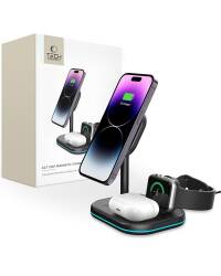 Ładowarka Indukcyjna Tech-Protect A27 3in1 czarna iphone watch airpods - zdjęcie 1