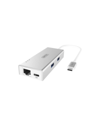 Przejściówka UNITEK z USB-C na 2XUSB3 RJ45 Power - zdjęcie 1