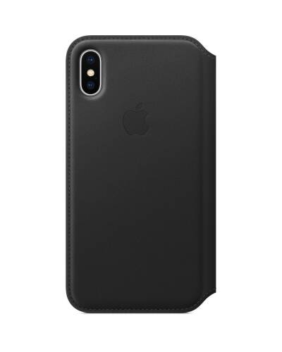 Etui do iPhone X Apple Leather Folio - czarne - zdjęcie 2