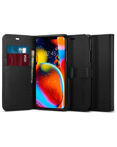 Etui do iPhone 11 Spigen Wallet - czarne  - zdjęcie 1