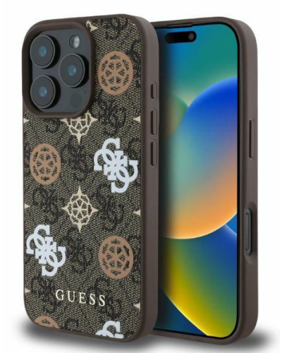 Etui do iPhone 16 Pro Guess Peony On 4G MagSage brown - zdjęcie 1