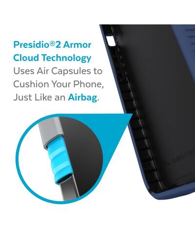 Etui do iPhone 13 Pro Max z powłoką MICROBAN Speck Presidio2 Grip - Coastal Blue/Black - zdjęcie 3