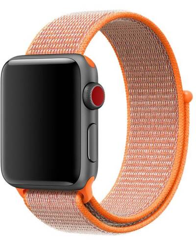 Pasek sportowy do Apple Watch 38/40mm z plecionego nylonu w kolorze pomarańczowym - zdjęcie 1