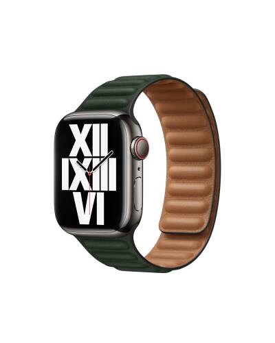 Apple do pasek do Apple Watch 41mm z karbowanej skóry rozmiar S/M - zielony - zdjęcie 1