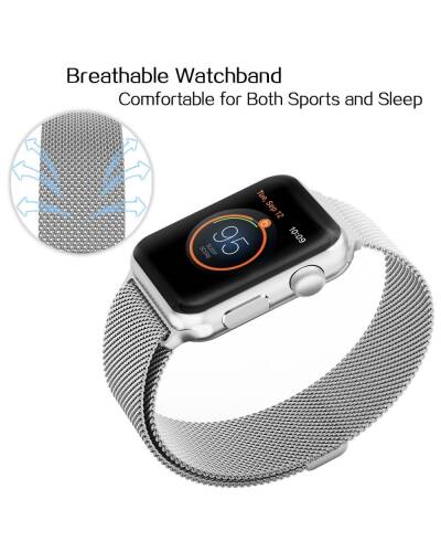 Branzoletka do Apple Watch 1/2/3/4/5 42/44/45/49 mm Tech-protect Milaneseband - srebrna - zdjęcie 1