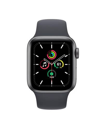 Apple Watch SE 40mm aluminium w kolorze gwiezdnej szarości z paskiem sportowym w kolorze północy - zdjęcie 2