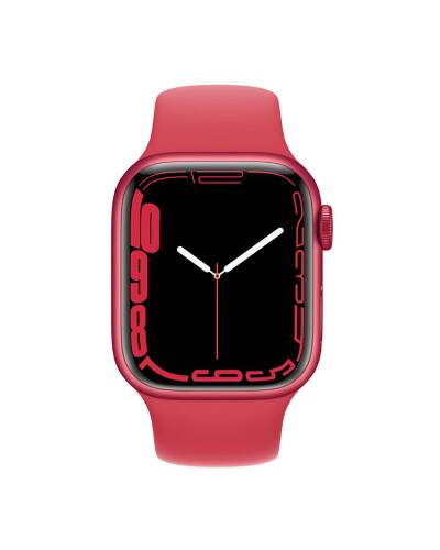 Apple Watch S7 45mm GPS w kolorze czerwonym - pasek sportowy w kolorze czerwonym - zdjęcie 2