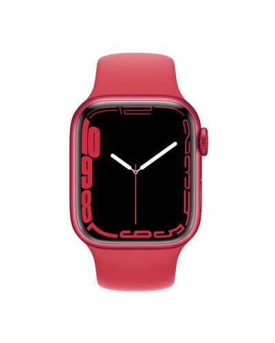 Apple Watch S7 45mm GPS w kolorze czerwonym - pasek sportowy w kolorze czerwonym - zdjęcie 2