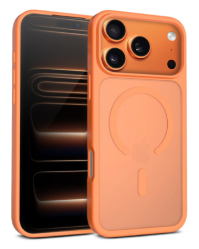 Etui do iPhone 17 Pro Crong Hybrid Matte MAG Cover pomarańczowe - zdjęcie 1