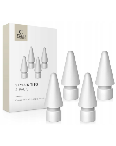 Końcówki do rysika TECH-PROTECT Stylus Tips 4-pack Apple Pencil White - zdjęcie 1