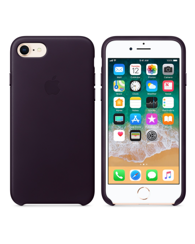 Etui do iPhone 7/8 Apple Leather Case - Dark Aubergine - zdjęcie 2