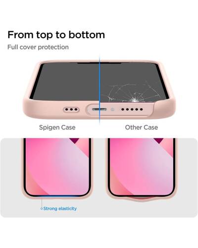 Etui do iPhone 13 Spigen Silicone Fit - różowe  - zdjęcie 2