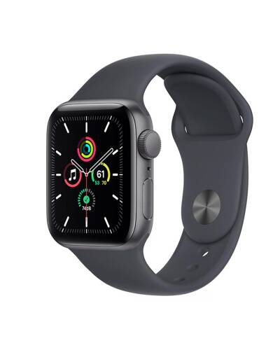 Apple Watch SE 40mm aluminium w kolorze gwiezdnej szarości z paskiem sportowym w kolorze północy - zdjęcie 1