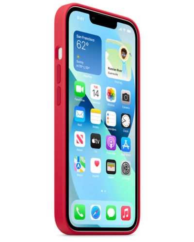 Etui iPhone 13 Apple Silicone MagSafe - czerwone - zdjęcie 3