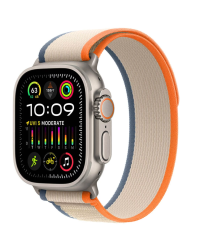 Apple Watch Ultra 2 49mm + Cellular tytan z opaską Trail w kolorze pomarańczowy/beżowy - M/L - zdjęcie 1