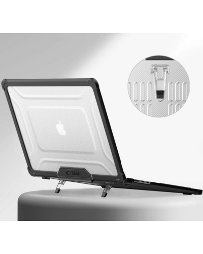 Obudowa Tech-Protect Smartshell Pro MacBook Air 15 M2 M3 M4 2023-2025 BLACK/CLEAR - zdjęcie 1
