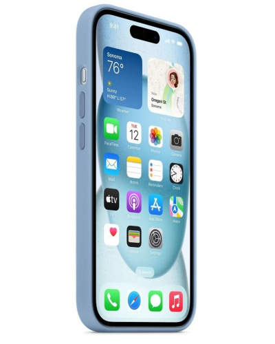 Etui do iPhone 15 Apple Silicone MagSafe - Zimowy Błękit - zdjęcie 3