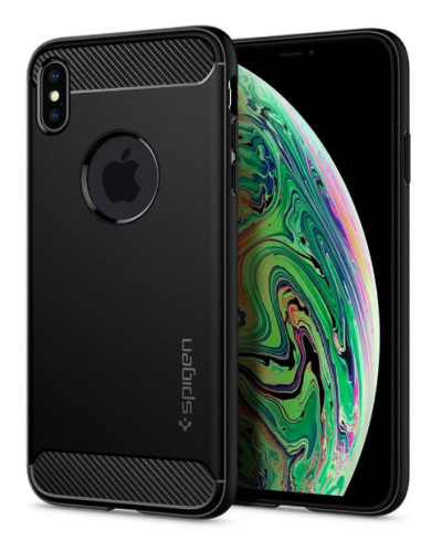 Etui do iPhone Xs Max Spigen Rugged Armor czarne - zdjęcie 1
