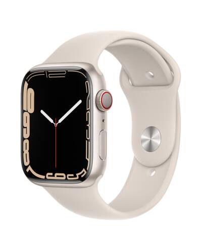 Apple Watch S7 41mm GPS + Cellular w kolorze księżycowa poświata - pasek sportowy w kolorze księżycowa poświata - zdjęcie 1